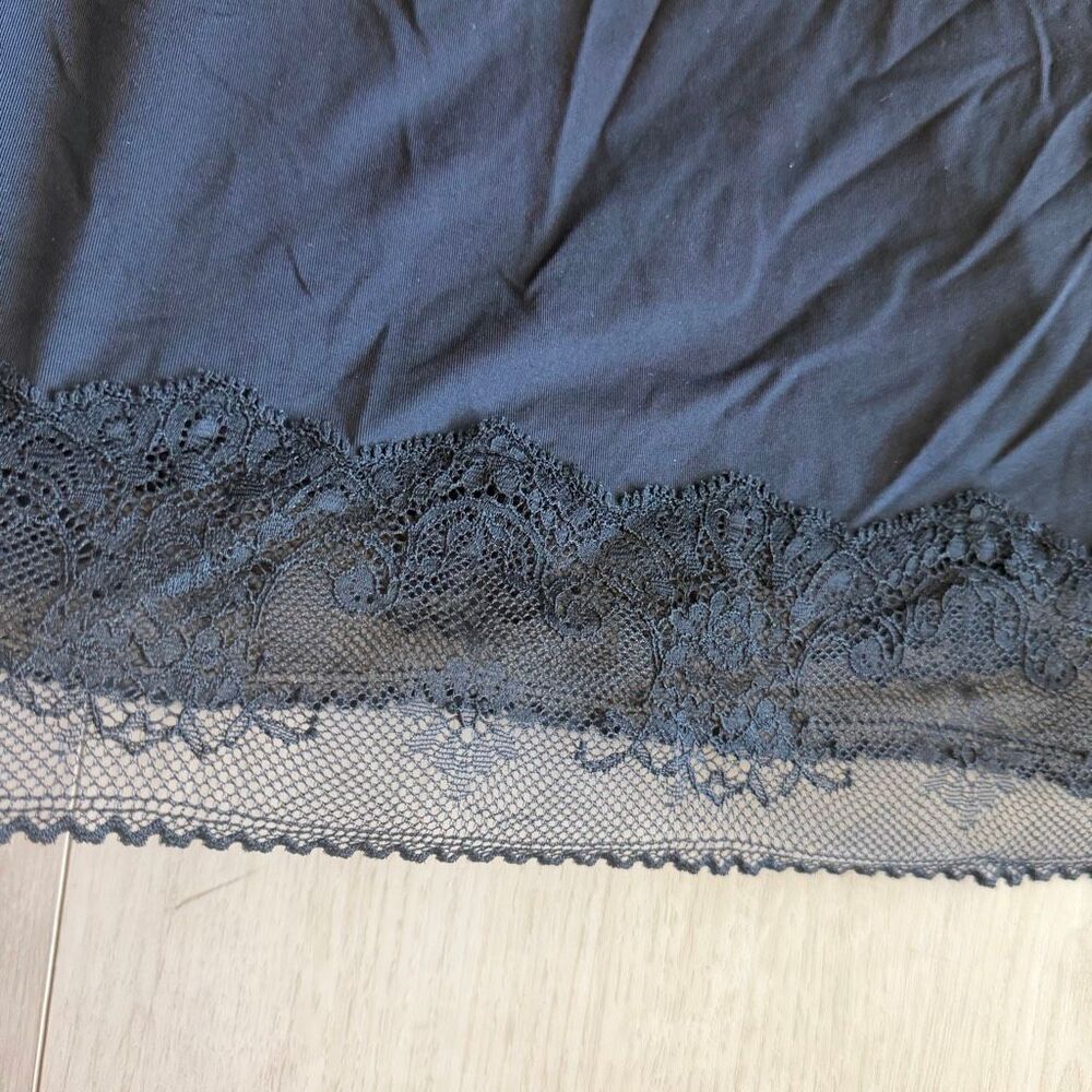 Anthropologie women’s black slip lace dress size L - Picture 5 of 8